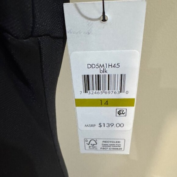 NWT DKNY Women's One Shoulder Asymmetric Neck Side Slit Bodycon Midi Dress Sz 14 - Picture 11 of 13